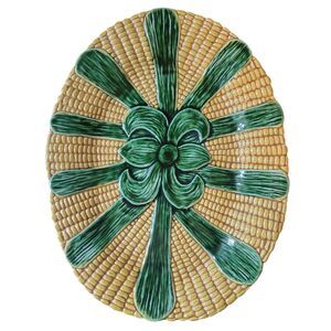 Vintage Portugal K Maple Leaf Ribbon Corn Serving Platter